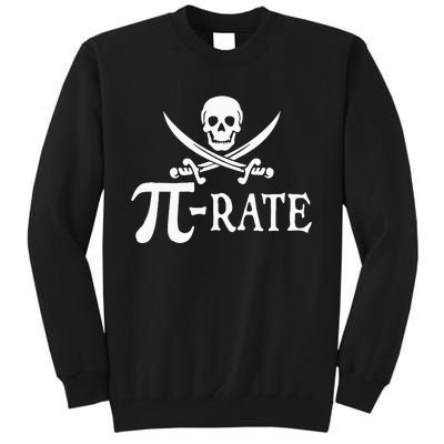 Funny Pi Rate Pirate Pi Day Vintage Math Teacher Retro Tall Sweatshirt