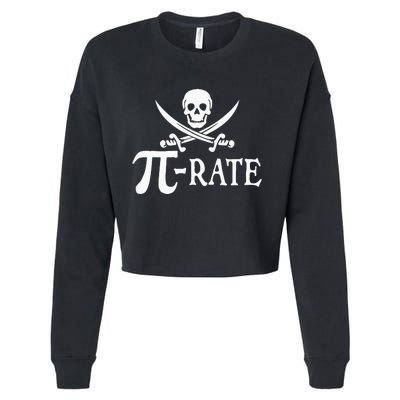 Funny Pi Rate Pirate Pi Day Vintage Math Teacher Retro Cropped Pullover Crew