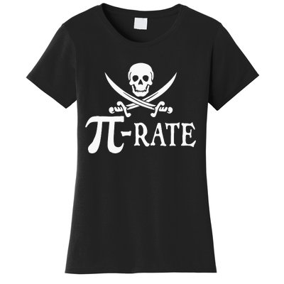 Funny Pi Rate Pirate Pi Day Vintage Math Teacher Retro Women's T-Shirt