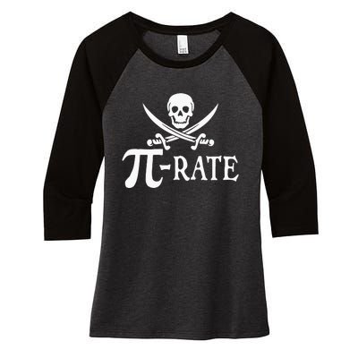 Funny Pi Rate Pirate Pi Day Vintage Math Teacher Retro Women's Tri-Blend 3/4-Sleeve Raglan Shirt