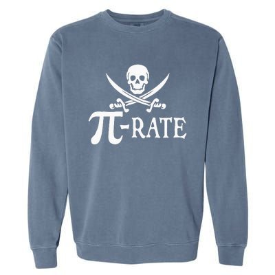 Funny Pi Rate Pirate Pi Day Vintage Math Teacher Retro Garment-Dyed Sweatshirt