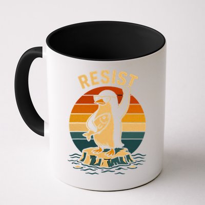 Funny Penguin Resist Penguins Protest Against Tariffs Cool Coffee Mug