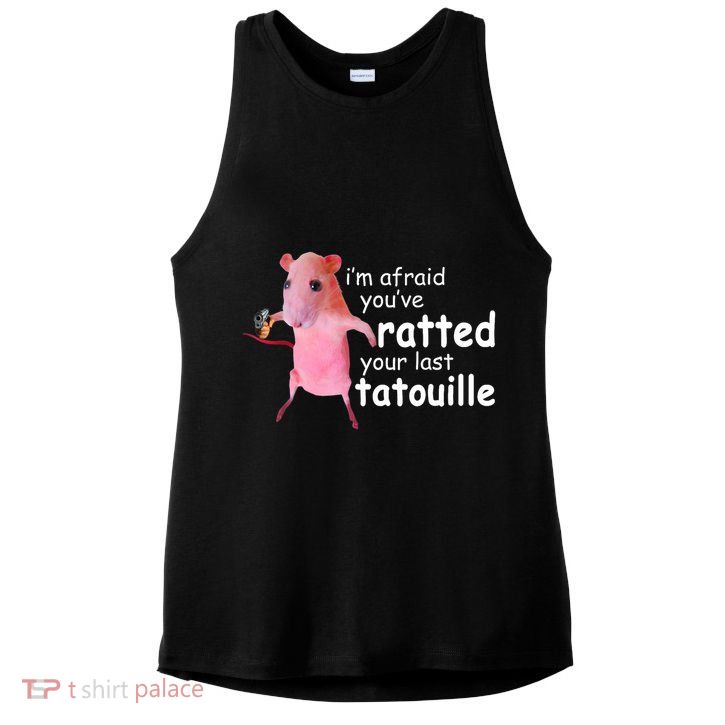 Funny Pink Rat, I'm Afraid You've Ratted Your Last Tatouille Ladies PosiCharge Tri-Blend Wicking Tank