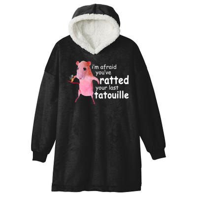 Funny Pink Rat, I'm Afraid You've Ratted Your Last Tatouille Hooded Wearable Blanket