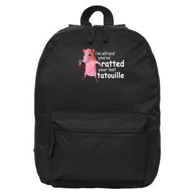 Funny Pink Rat, I'm Afraid You've Ratted Your Last Tatouille 16 in Basic Backpack