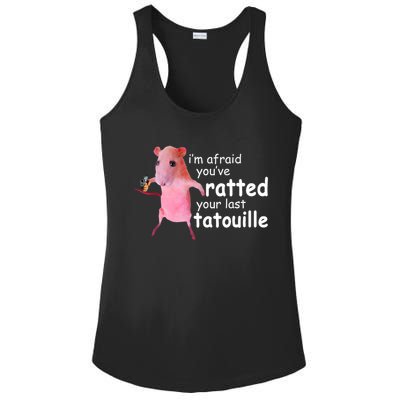 Funny Pink Rat, I'm Afraid You've Ratted Your Last Tatouille Ladies PosiCharge Competitor Racerback Tank