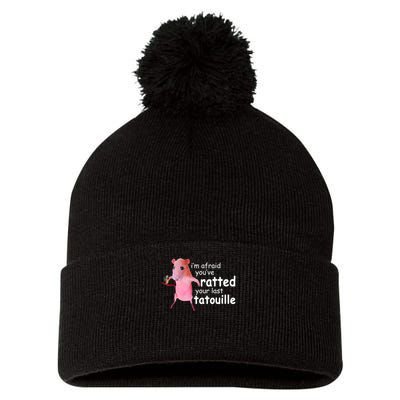 Funny Pink Rat, I'm Afraid You've Ratted Your Last Tatouille Pom Pom 12in Knit Beanie