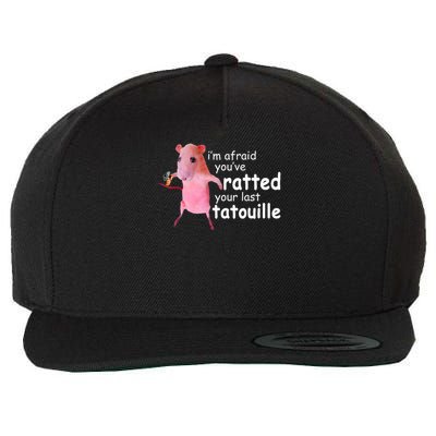 Funny Pink Rat, I'm Afraid You've Ratted Your Last Tatouille Wool Snapback Cap