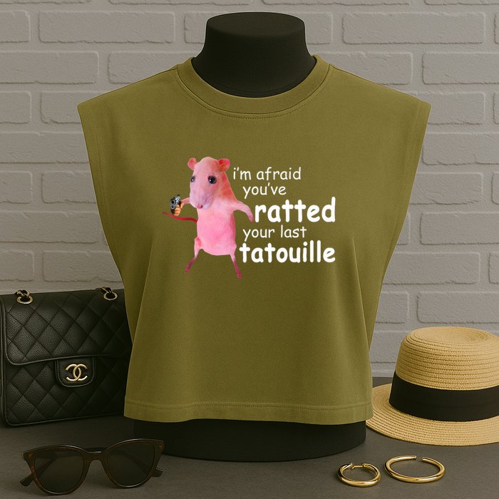 Funny Pink Rat, I'm Afraid You've Ratted Your Last Tatouille Garment-Dyed Women's Muscle Tee