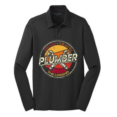 Funny Plumbing Saying Pipefitter & Plumber Silk Touch Performance Long Sleeve Polo