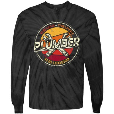 Funny Plumbing Saying Pipefitter & Plumber Tie-Dye Long Sleeve Shirt