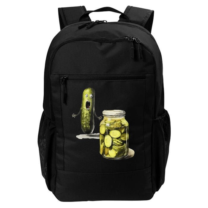 Funny Pickle Surprise A Cucumber And A Jar Of Sliced Pickles Daily Commute Backpack