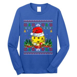 Funny Pickleball Santa Claus Hat Ugly Christmas Xmas Cool Gift Long Sleeve Shirt