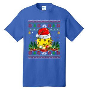 Funny Pickleball Santa Claus Hat Ugly Christmas Xmas Cool Gift Tall T-Shirt