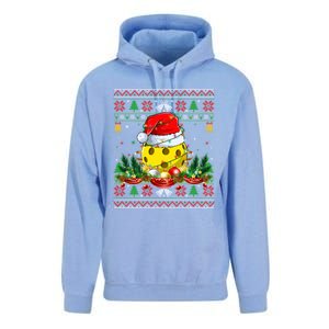 Funny Pickleball Santa Claus Hat Ugly Christmas Xmas Cool Gift Unisex Surf Hoodie