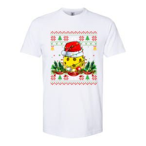 Funny Pickleball Santa Claus Hat Ugly Christmas Xmas Cool Gift Softstyle CVC T-Shirt