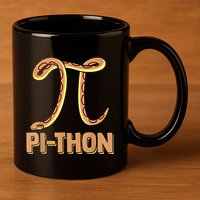 Funny Python Snake Math Pi Symbol Pi Day Meaningful Gift 11oz C Handle Ceramic Mug
