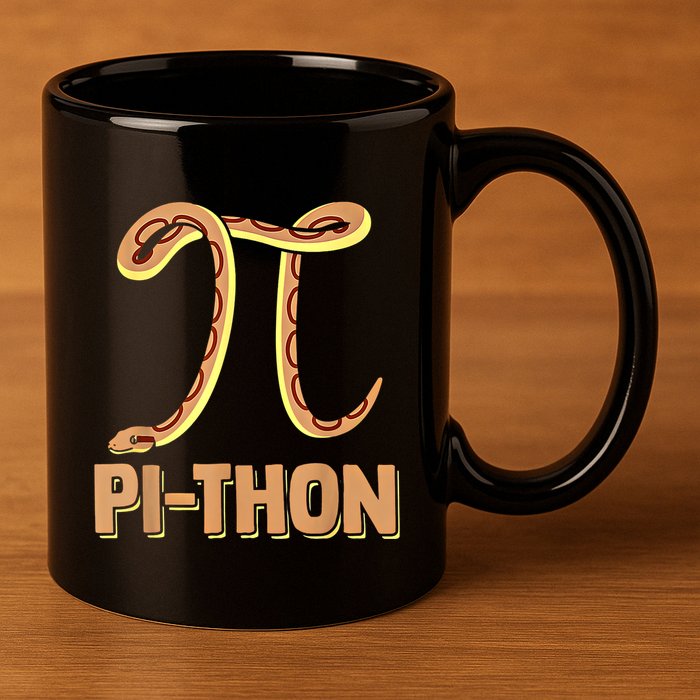 Funny Python Snake Math Pi Symbol Pi Day Meaningful Gift 11oz C Handle Ceramic Mug
