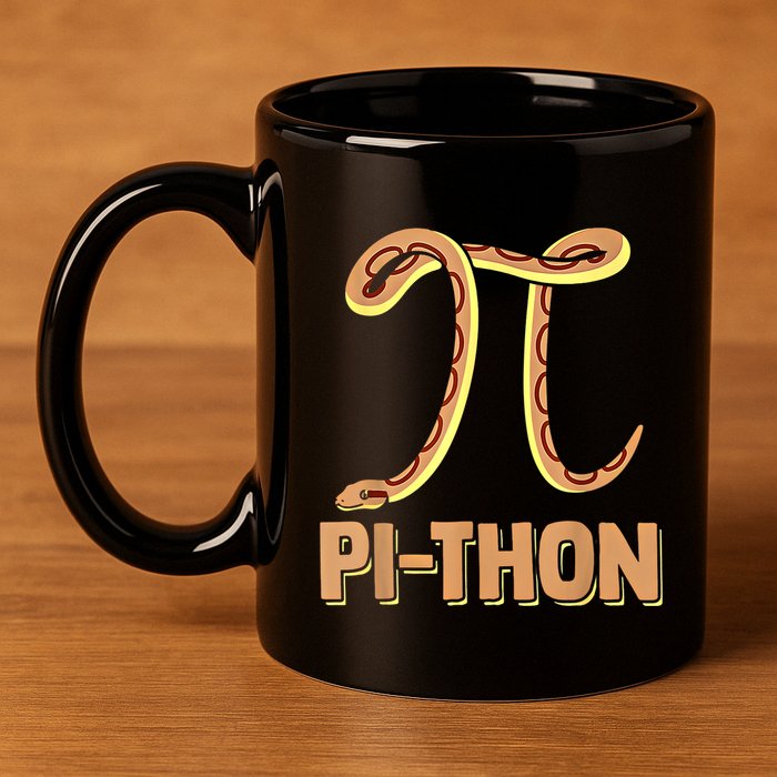 Funny Python Snake Math Pi Symbol Pi Day Meaningful Gift 11oz C Handle Ceramic Mug