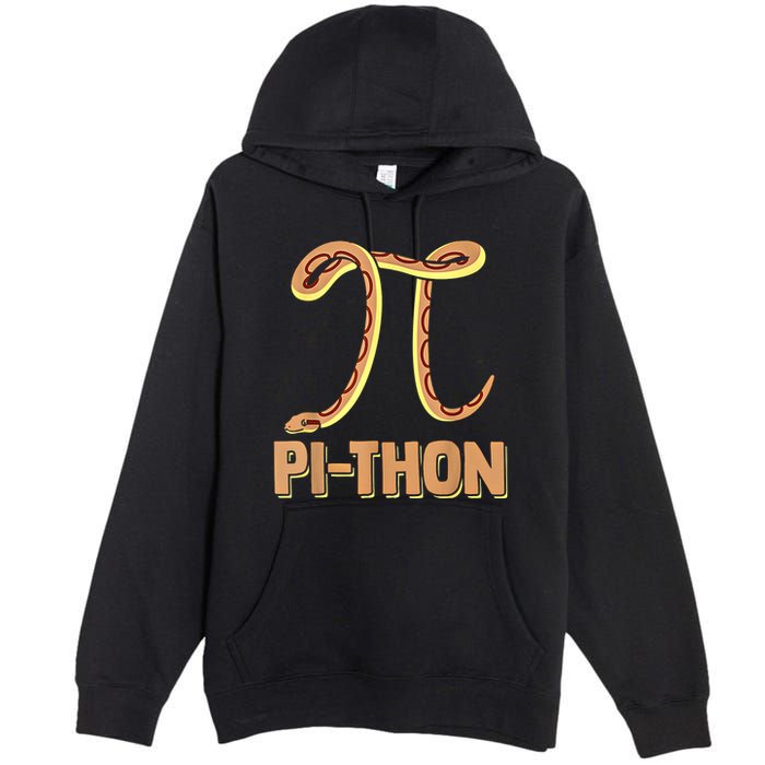 Funny Python Snake Math Pi Symbol Pi Day Meaningful Gift Premium Pullover Hoodie