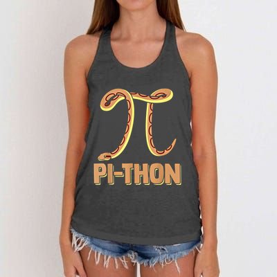 Funny Python Snake Math Pi Symbol Pi Day Meaningful Gift Women's Knotted Racerback Tank