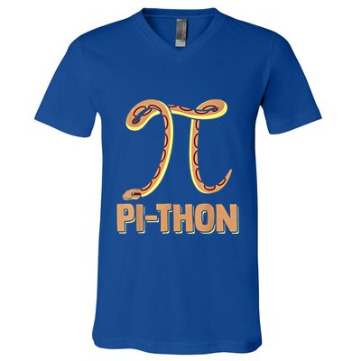 Funny Python Snake Math Pi Symbol Pi Day Meaningful Gift V-Neck T-Shirt