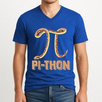 Funny Python Snake Math Pi Symbol Pi Day Meaningful Gift V-Neck T-Shirt