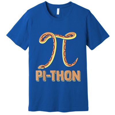 Funny Python Snake Math Pi Symbol Pi Day Meaningful Gift Premium T-Shirt