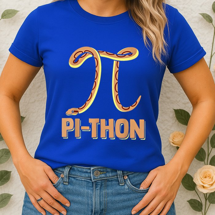 Funny Python Snake Math Pi Symbol Pi Day Meaningful Gift Womens T-Shirt