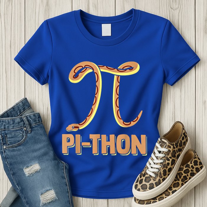 Funny Python Snake Math Pi Symbol Pi Day Meaningful Gift Womens T-Shirt