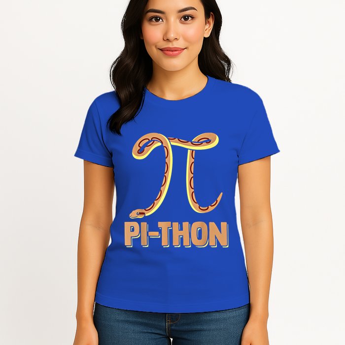 Funny Python Snake Math Pi Symbol Pi Day Meaningful Gift Womens T-Shirt