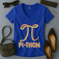 Funny Python Snake Math Pi Symbol Pi Day Meaningful Gift Women's V-Neck T-Shirt