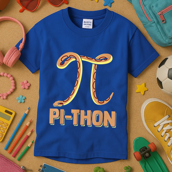 Funny Python Snake Math Pi Symbol Pi Day Meaningful Gift Kids T-Shirt