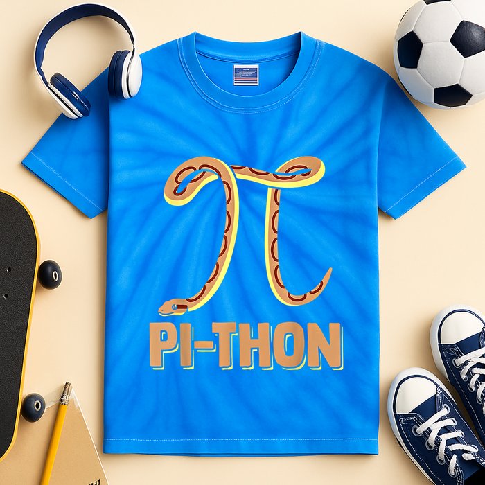 Funny Python Snake Math Pi Symbol Pi Day Meaningful Gift Kids Tie-Dye T-Shirt