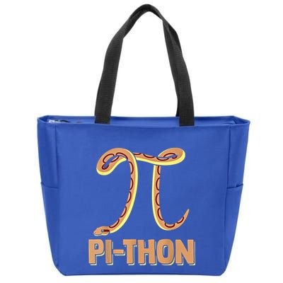 Funny Python Snake Math Pi Symbol Pi Day Meaningful Gift Zip Tote Bag