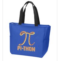 Funny Python Snake Math Pi Symbol Pi Day Meaningful Gift Zip Tote Bag