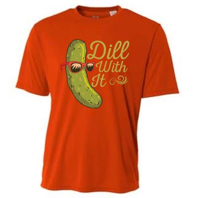 Funny Pickle Sunglasses Cucumber Lovers Dill With It Pickle Gift Cooling Performance Crew T-Shirt