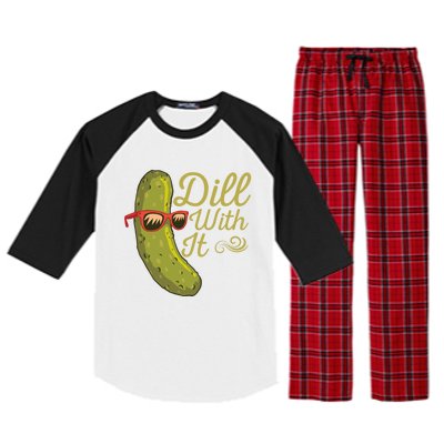 Funny Pickle Sunglasses Cucumber Lovers Dill With It Pickle Gift Raglan Sleeve Pajama Set