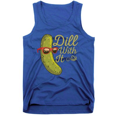 Funny Pickle Sunglasses Cucumber Lovers Dill With It Pickle Gift Tank Top