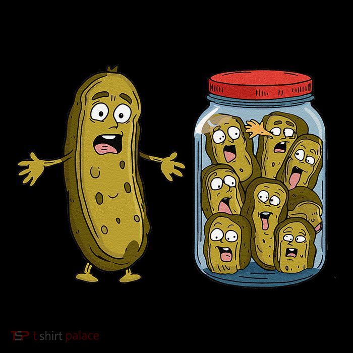 Funny Pickle Surprise A Cucumber And A Jar Of Sliced Pickles High Crown Mesh Back Trucker Hat