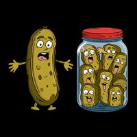 Funny Pickle Surprise A Cucumber And A Jar Of Sliced Pickles Drawstring Bag