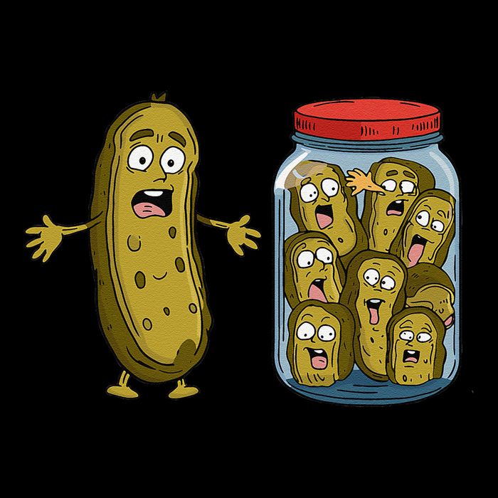 Funny Pickle Surprise A Cucumber And A Jar Of Sliced Pickles Drawstring Bag