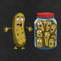 Funny Pickle Surprise A Cucumber And A Jar Of Sliced Pickles Trucker Hat