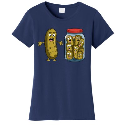 Funny Pickle Surprise A Cucumber And A Jar Of Sliced Pickles Women's T-Shirt