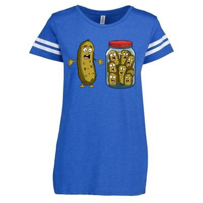 Funny Pickle Surprise A Cucumber And A Jar Of Sliced Pickles Enza Ladies Jersey Football T-Shirt