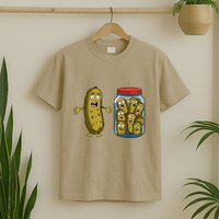 Funny Pickle Surprise A Cucumber And A Jar Of Sliced Pickles T-Shirt