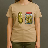 Funny Pickle Surprise A Cucumber And A Jar Of Sliced Pickles T-Shirt