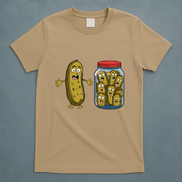Funny Pickle Surprise A Cucumber And A Jar Of Sliced Pickles T-Shirt