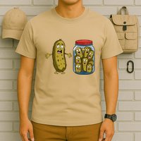 Funny Pickle Surprise A Cucumber And A Jar Of Sliced Pickles T-Shirt