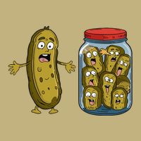 Funny Pickle Surprise A Cucumber And A Jar Of Sliced Pickles T-Shirt